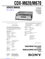 Sony CDX-M620 - Fm/am Compact Disc Player Service Manual