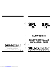 Soundstream SPL 15 Owner's Manual And Installation Manual