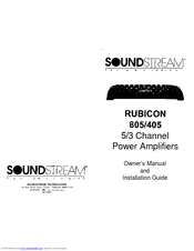 Soundstream Rubicon 405 Owner's Manual And Installation Manual