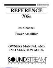 Soundstream Reference 705s Owner's Manual And Installation Manual