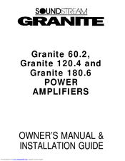 Soundstream Granite 180.6 Owners And Installation Manual