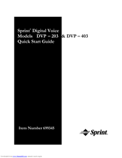 Sprint Digital Voice DVP 403 Quick Start Manual