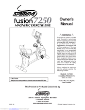 Stamina fusion 15-7250 Owner's Manual