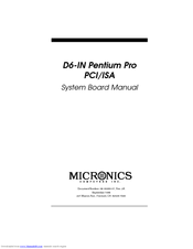Micronics PCI/ISA System Board D6-IN User Manual