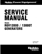 Robin America GENERATORS 13OOOT Service Manual