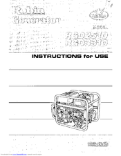Robin America RGD2510 Instructions For Use Manual