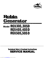 Robin America RGX305, RGX305D, RGX405, RGX40 Service Manual