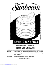 Sunbeam 2544 Instruction Manual