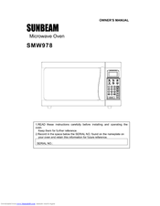 Sunbeam SMW978 Owner's Manual