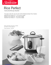 Sunbeam Rice Perfect RC2300 Instruction/Recipe Booklet