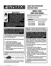 Superior SSDVT-3328CNE Care And Operation Instructions Manual