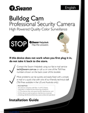 Swann Bulldog Cam SW244-X6C Installation Manual