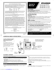 Sylvania 6419CTB Owner's Manual