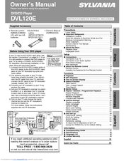 Sylvania DVL120E Owner's Manual