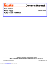 Tanaka AST-7000 Owner's Manual