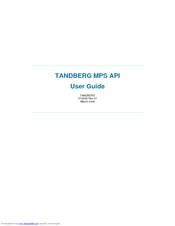 TANDBERG MPS API User Manual