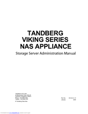Tandberg Data NAS Hardware Viking FS-1500 Administration Manual