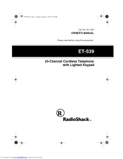 Radio Shack ET-539 Owner's Manual