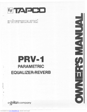 Tapco Intersound PRV-1 Owner's Manual