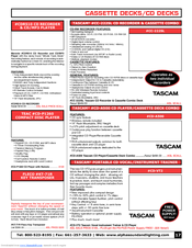 Tascam CC-222SL Specification Sheet