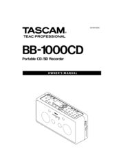 Tascam BB-1000CD Owner's Manual