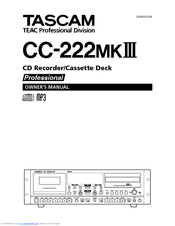 Tascam CC-222MK Owner's Manual