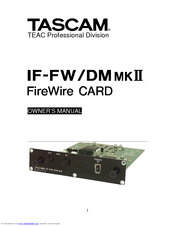 Tascam IF-FW Owner's Manual