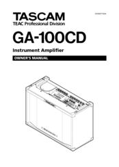 Tascam GA-100CD Owner's Manual