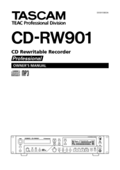 Tascam CD-RW901 Owner's Manual