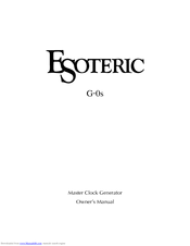 Teac Esoteric G-0s Owner's Manual