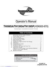 TecumsehPower TH139SP Operator's Manual