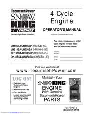 Tecumseh Snow King HMSK80 Operator's Manual