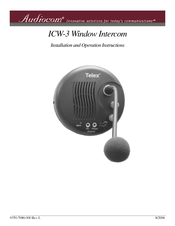 Audiocom ICW-3 Installation And Operation Instructions Manual