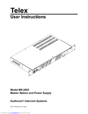 Telex MS-2002 User Instructions