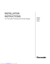 Thermador PG364GL Installation Instructions Manual