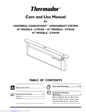 Thermador UNIVERSAL COOK'N'VENT CVS45R Care And Use Manual