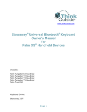 Think Outside Stowaway Universal Bluetooth Keyboard Owner's Manual