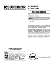 Superior TM-4500 Series Installation Instructions Manual