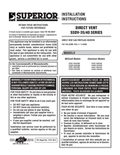 Superior SSDVT-4035CNE Installation Instructions Manual