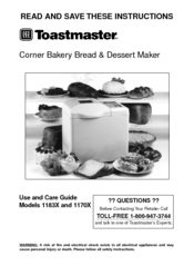 Toastmaster CORNER BAKERY BREAD Use And Care Manual
