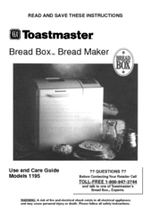 Toastmaster 1195 Use And Care Manual