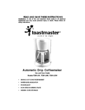 Toastmaster TCM12W Use And Care Manual