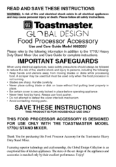 Toastmaster Global Design 999202U Use And Care Manual