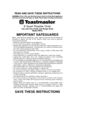 Toastmaster RST6 Use And Care Manual