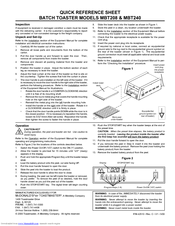 Toastmaster MBT240 Quick Reference Sheet