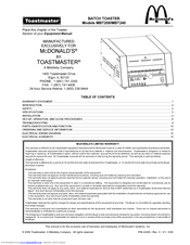 Toastmaster MBT240 User Manual