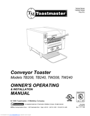Toastmaster TB240 Owner's Operating & Installation Manual