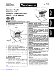Toastmaster TC21A Owner's Operation And Installation Manual
