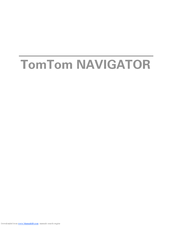 Tomtom NAVIGATOR User Manual