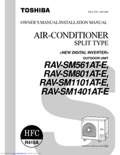 Toshiba RAV-SM801AT-E Owner's Manual & Installation Manual